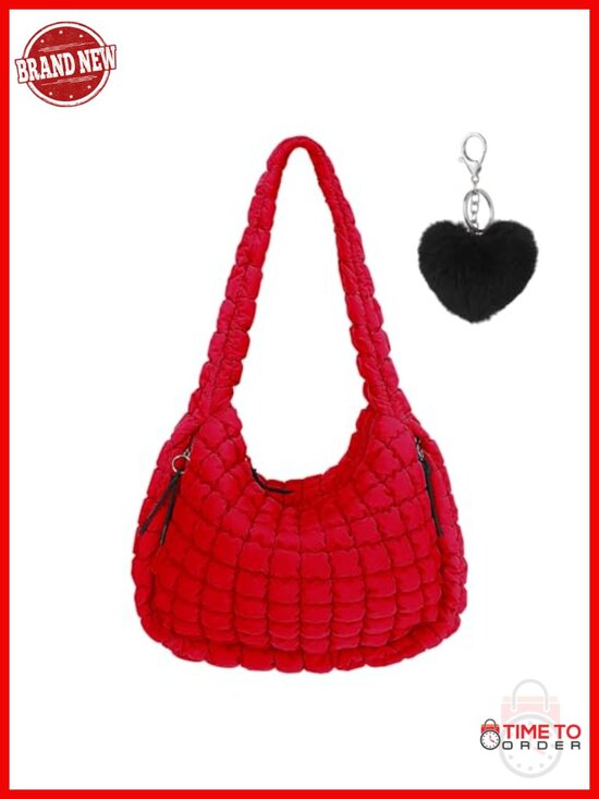 Handbags - Large Quilted Puffer Tote Bag Crossbody Hobo Shoulder Bubble Bag with Multiple
